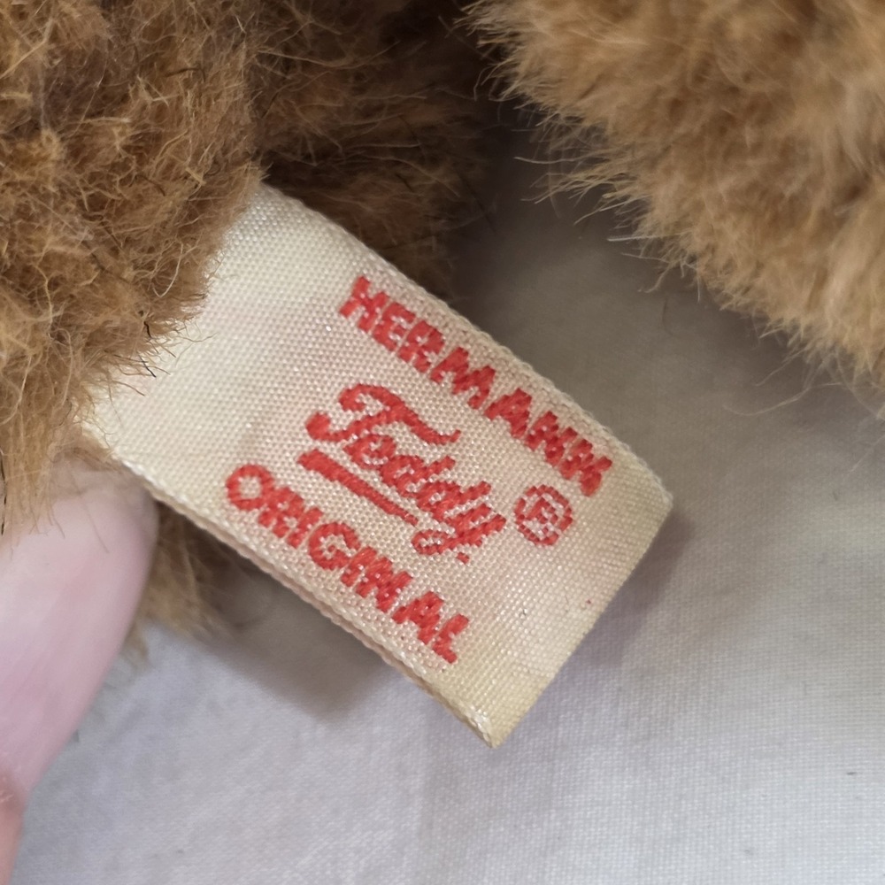 Hermann Teddy Original Brown Plush Teddy Bear 8 in Vintage 1980s w/ Tag - Picture 4 of 9